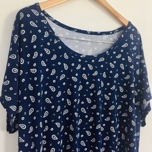 💥SALE 2/$15 🆕 Lands End SOFTEST Stretch Paisley Scoopneck Women’s XL/16/18 NWT